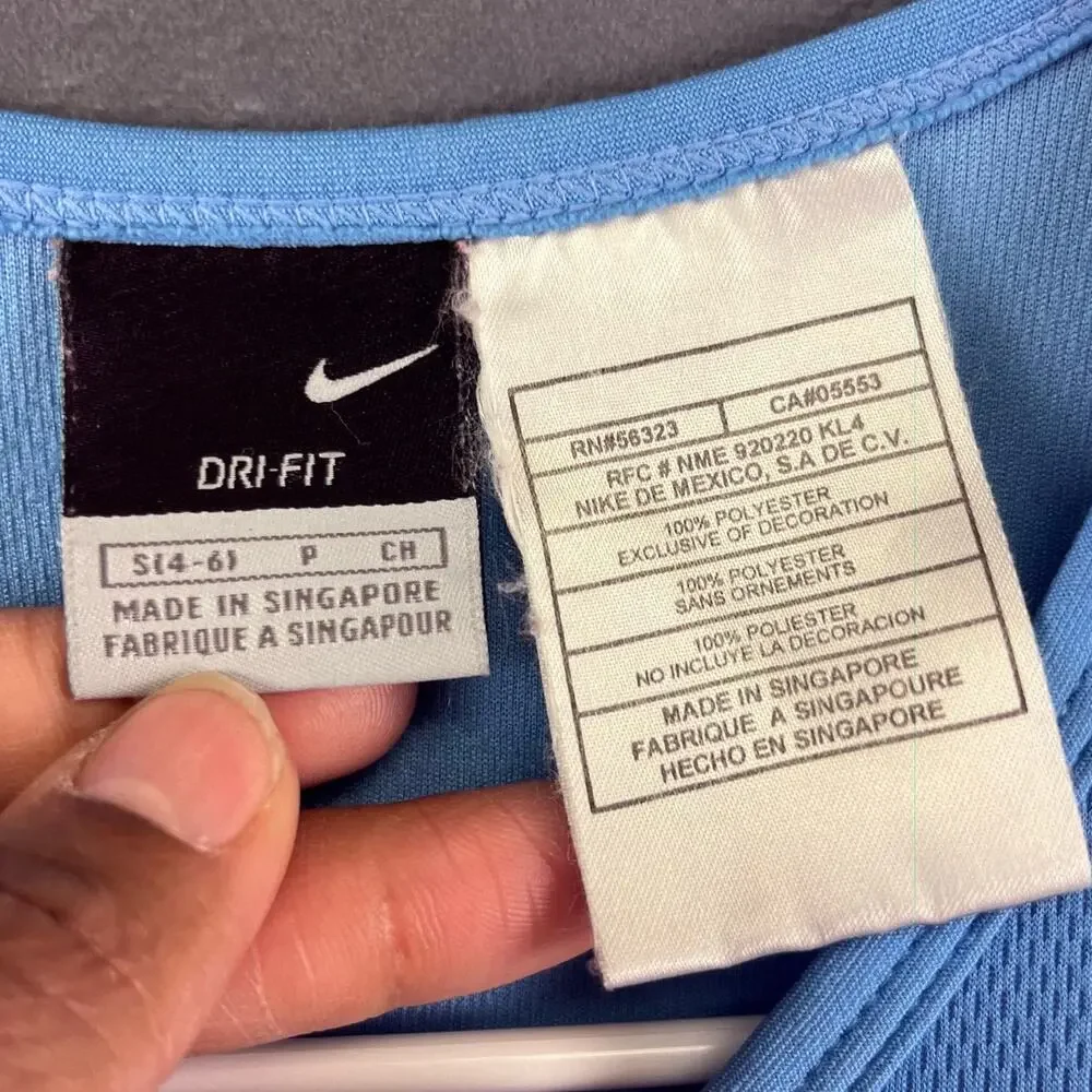 Vintage Nike Women’s Waffle Knit Small Running Shirt V Neck Dri Fit Embroidered
